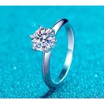 Boutique 1ct Solitaire Platinum Simulated Diamond Engagement Wedding Ring,‎ Size 6 NEW Photo 2