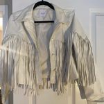 Boutique White Fringe Jacket Photo 0