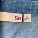 SO  juniors size small lace up LE shirt v neck cuffed sleeves round hem twill NWT Photo 8