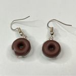 3/$30 Frosted Doughnut Donut Earrings Chocolate Glaze w/Sprinkles Brown Photo 2