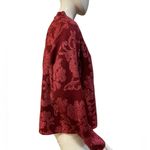 Sioni Metallic Floral Mock Sweater NWT XL Red Photo 1