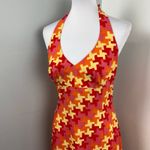 Shoshanna  Pink & Orange Geometric Halter Mini Dress Size 8 Photo 1
