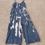 Buenos Ninos Blue & White Tie Dye Boho Wide Leg Jumpsuit Size M Photo 4