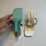 Betsey Johnson  Womens Troy Embossed Clear Straps 3.5” Heels Slide Sandals - 6M Photo 7