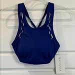 Athleta NWT  dress blue High Neck loop Bikini Swim Top SZ 32 B/C Photo 2