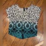 Material Girl Stylish Leopard and Damask Print Top by  size small EUC Photo 0