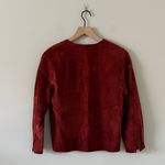 Tory Burch Suede Notch Neck Blouse in Cognac Brown Size 0 Photo 4