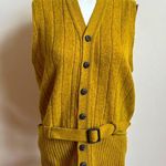 Revere Golden Knit Vest with Belt Yellow Size L Photo 2
