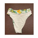 Aerie  High Cut Cheeky‎ Blue Green Leaf Bird Bikini Bottom Large Beach Resort Photo 3