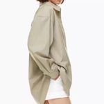 Aritzia  Babaton Essential Oversized Shirt Fluent Taupe Photo 2