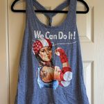 Blue Rosie The Riveter “We Can Do It” Roller Derby Racerback Tank Top Medium M Photo 0
