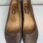 French Sole Brown Leather Gold Shimmer Ballet Zeppa Wedge Slip Photo 0