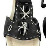 Henry Beguelin Black Leather Beaded Boho Sandals Size 38.5 Photo 5