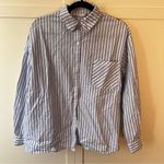 Princess Polly  Women’s Laverne Stripe Long Sleeve Button Down Shirt White Size 6 Photo 0