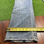 Odyn Jeans Size 28 Light Wash Y2K Embroidered Floral Studded Low Rise Button Fly Blue Photo 3