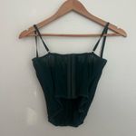 Urban Outfitters Modern Love Corset Slate Dark Green L Fairy Grunge Whimsy Lace Photo 6