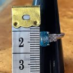Natural Blue Zircon Moissanite Sterling Silver Ring Size 9 Photo 6