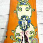 Flying Tomato Boho Wide-Leg Festival Pants Size Small Orange & Blue Multicolor Photo 10