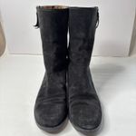 Stuart Weitzman  Black Suede Boots 8.5 - Side Zip, Leopard Lined, Made in Spain Photo 1