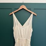 Tiare Hawaii  Cream Jumpsuit Romper Cross Front Eyelet Hem Wide Leg Photo 5