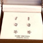 Giani Bernini NEW 3 Pair EARRINGS Cubic Zirconia Stud Post Sterling Silver Boxed Photo 3