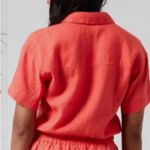 Athleta  Playa Linen Wrap Blouse Cropped Size Large NWT‎ Flaw: Missing Tie Photo 1