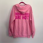 Mayfair Group  Boundaries Are Hot Oversized Zip Up Hoodie in Pink Small Medium Photo 5