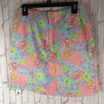 Lilly Pulitzer Vintage Pink and Blue Elephant Print Mini Skirt sz 8 Photo 1