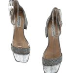 Steve Madden Imina Ankle Strap Silver Rhinestone Sandal Size 7.5 Photo 4