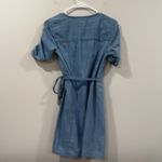 Madewell  Denim Shirred-Sleeve Wrap Dress in Elsworth Wash Size XS EUC Photo 6