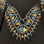 Theme Dress Womens Sz L Black Embroidered Flowy Long Sleeve Boho Vneck Midi Size L Photo 5