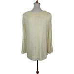 Krazy Kat  Long Sleeve Top Ivory Small Lightweight Knit Cottagecore Photo 3