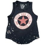 Chaser  Women’s Size S Black Rock n Roll Forever Destroyed Tank Top Photo 1