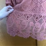 XCVI Mind Set by  Mauve Lace Overlay Blouse Cover Up Size Small Photo 3