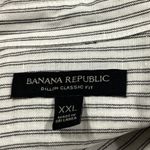 Banana Republic Women's Linen White Gray Striped Button Down Shirt Top Sz XXL Photo 3