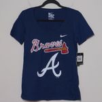 Nike Atlanta Braves Navy Blue T-Shirt Athletic Cut M New Photo 13