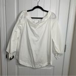Free People  off the‎ shoulder white bow blouse size small blogger favorite Photo 2