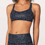 Lululemon  Energy Bra Black Speckle Print Strappy Back Women Size 6 Photo 0