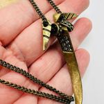 Giles & Brother x JM Brass Horn Toggle Necklace Rare Gold Photo 4