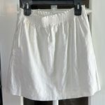 J.Crew Linen Blend Paperbag Stretch Waist Mini Skirt Ivory Size 8 Photo 3