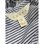 Adiva Lace Overlay Floral Blue White Stripe Preppy Halter Neck Tie Back Tank Top Size M Photo 5