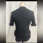 Nasty Gal body suit black mid sleeves v neck 8 Ribbed Women's Top Photo 3