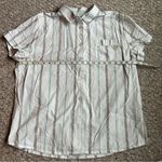 Chalmers Elyse Pajama Set white striped shorts button up top women’s large/12/42 Photo 1