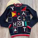 Vintage nautical YACHT‎ embroidered sweater 90’s Blue Photo 0