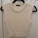 Cropped Fuzzy Sweater White Photo 0