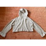 Sincerely Jules Grey Cropped Hoodie Soft Ribbed Knit Long Sleeve M Gray Size M Photo 5