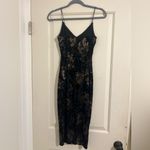 A'Gaci A’GACI Black Tank Midi Velvet Velour Floral Witchy Whimsigoth Goth Dress Y2K Photo 1