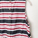 Anthropologie [] Maeve Red Blue Striped Wide Leg Sleeveless Jumpsuit Cotton Sz XL Photo 7