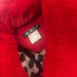 Venus NEW RED MAXI LONG COAT FAUX FUR COLLAR CUFFS XMAS HOLIDAY GLAM SZ-18 Photo 7