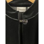 Chico's Chico’s Women's Black Velvet Rhinestone Button Cocktail Party Vintage Sweater M Photo 2